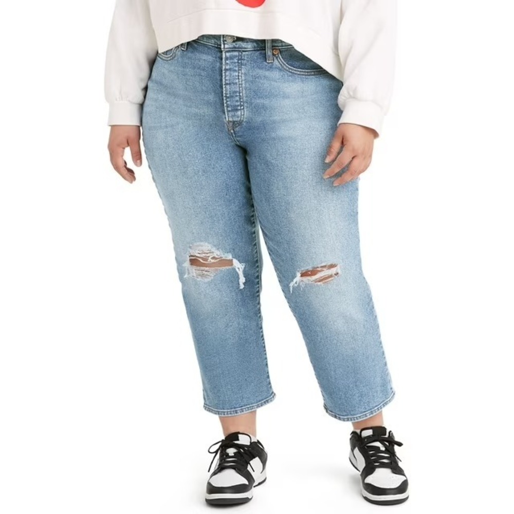 Levi's Women's Denim Jeans Distressed High-Waist WEDGIE Straight Size 20W 20